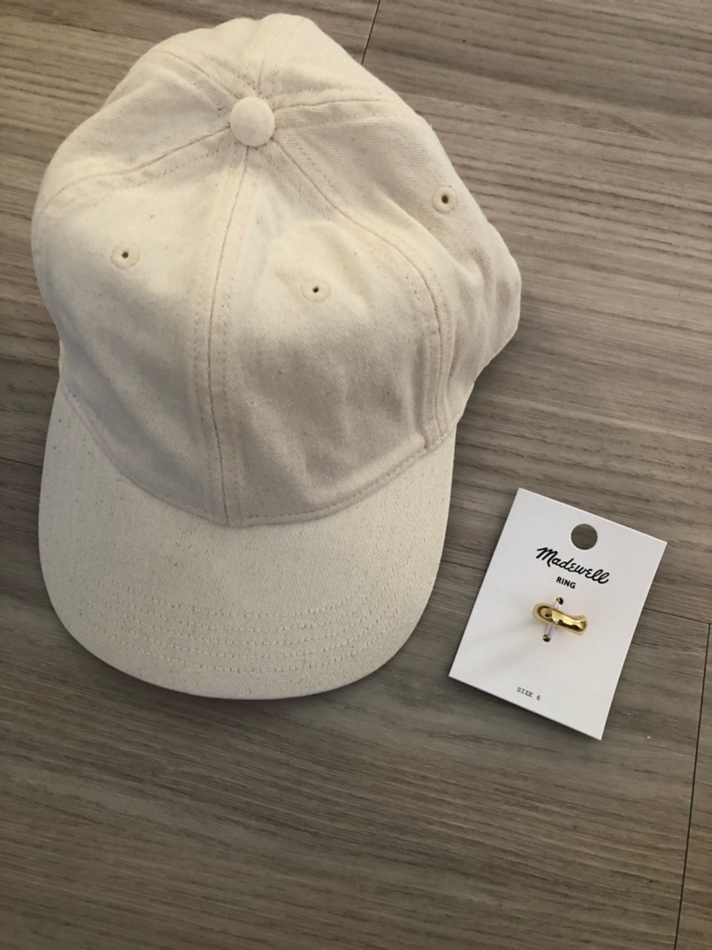 Brand new Madewell baseball hat and ring